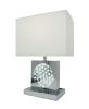 22"H CHROME SQUARE CRYSTAL CENTERPIECE with Night Light + USB Port + Power Outlet