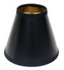 Slant Hardback Chandelier Lampshade with Flame Clip, Black (with gold lining) (Set of 6)