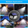 112LED Solar Lights Outdoor, 3 Adjustable Heads, 270°Wide Angle, IP65 Waterproof, Black, 1Pack