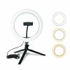 26CM 10 inch  4in1 Dimmable USB LED Ring Light Mirror Tripod Stand Phone Holder Fr Live Makeup