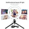 26CM 10 inch  4in1 Dimmable USB LED Ring Light Mirror Tripod Stand Phone Holder Fr Live Makeup