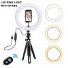 26CM 10 inch  4in1 Dimmable USB LED Ring Light Mirror Tripod Stand Phone Holder Fr Live Makeup