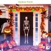 3Pcs Halloween Light Decorations Total 50 LEDs 24ft Halloween String Lights Colorful 3D Skeleton Ghost String Lights Gauze Skull String Lights