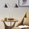 2-Light Metal Table Lamp with Chimney Shades