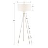 Pacific Tripod Metal Tripod Floor Lamp with Glass Shade