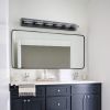 LED Modern Black Vanity Lights, 6-Lights Acrylic Matte Black Bathroom Vanity Lights Over Mirror