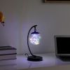 14" In Pendulum Multi-Colored Led Glass Orb Black Metal Table Lamp W/ Usb Port