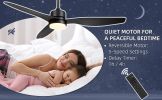 52 In Blade LED Standard Ceiling Fan with Remote Control, Matt black