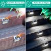 6Packs Solar Step Lights Stainless Steel Outdoor Solar Deck Lights LED Fence Lamp for Outside Garden Backyard Patio Stair Wall