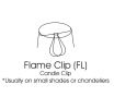 Slant Hardback Chandelier Lampshade with Flame Clip, Black (with gold lining) (Set of 6)