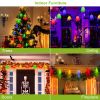 3Pcs Halloween Light Decorations Total 50 LEDs 24ft Halloween String Lights Colorful 3D Skeleton Ghost String Lights Gauze Skull String Lights