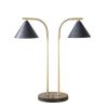 2-Light Metal Table Lamp with Chimney Shades