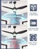 52 In Blade LED Standard Ceiling Fan with Remote Control, Matt black