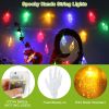 3Pcs Halloween Light Decorations Total 50 LEDs 24ft Halloween String Lights Colorful 3D Skeleton Ghost String Lights Gauze Skull String Lights