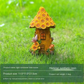 Resin Solar Lamp Decoration Tree House Lamp Outdoor Garden Lawn