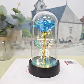 Glass Cover Small Night Lamp (Option: Blue Warm Lights)