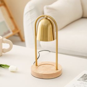 Bedroom Aromatherapy Melting Candle Lamp (Option: Golden round wood-AU)