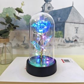 Glass Cover Small Night Lamp (Option: Blue Colored Lights)