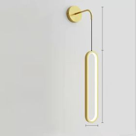 Modern Minimalist Bedside Wall Lamp Living Room Wall Light Bulb Nordic Internet Celebrity Minimalist (Option: Lighting-Golden Wall Lamp 18W)