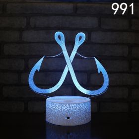 Crack Base LED Colorful Touch USB Plug-in 3D Small Night Lamp (Option: Colorful Timing Remote Control-991style)