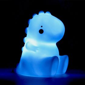 Luminous Toys, Children's Room LED Lights, Bedside Lamp Decorations, Enamel New Creative Gifts (Option: Dragon Baby Blue)