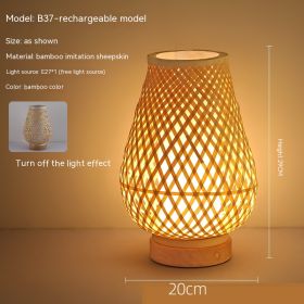 Japanese Atmosphere Retro Homestay Bedroom Bedside Lamp (Option: Without E27 Light Source-Without Bulb-B371 veneer)