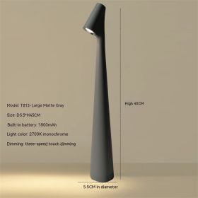 Table Lamp Bedroom Bedside Lamp Creative Living Room Study Lamp Top Touch Dimming Atmosphere Desktop Decoration Lamp (Option: Grey-Large-1800MA)