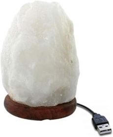 Crystal Salt USB Natural Colorful Color Changing Warm White Led Mineral Small Night Lamp (Option: Warm Light-White Crystal Salt)