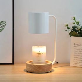 Bedroom Aromatherapy Lamp, Smokeless Candle Table Lamp (Option: Knob Dimming US-White Wood Base)