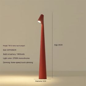 Table Lamp Bedroom Bedside Lamp Creative Living Room Study Lamp Top Touch Dimming Atmosphere Desktop Decoration Lamp (Option: Red-Small-1800MA)