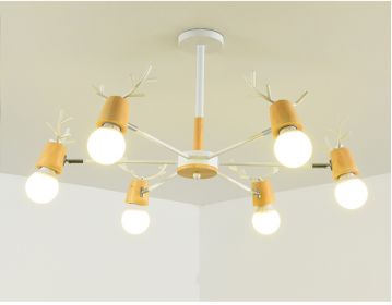 Modern Minimalist Ceiling Lamp Nordic Creative Antler Lamp (Option: 5W Tricolor Light Bulb-6 White Heads)