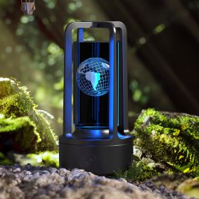 Creative 2 In 1 Audio Acrylic Crystal Lamp And Bluetooth Speaker Valentine's Day Gift Touch Night Lamp (Option: Black-Acrylic-Earth)