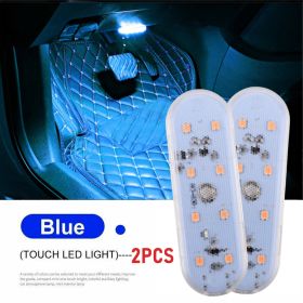 Car Induction USB Charging Atmosphere Lamp (Option: Blue-2PCS-USB)