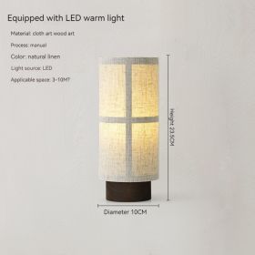 Japanese Style Quiet Style Bed Breakfast Living Room Sofa Edge Study Bedroom Table Lamp (Option: Warm Light-220V US)