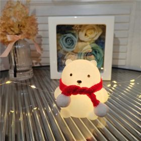 Cartoon Luminous Night Market Stall Led Small Night Lamp Christmas Gift (Option: Big Bear Red Scarf)