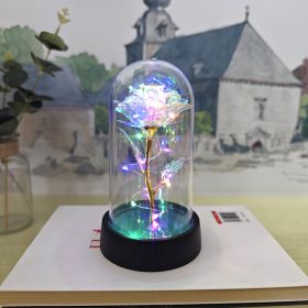 Glass Cover Small Night Lamp (Option: Colorful Gold Colored Lights)