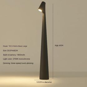 Table Lamp Bedroom Bedside Lamp Creative Living Room Study Lamp Top Touch Dimming Atmosphere Desktop Decoration Lamp (Option: Black-Large-1800MA)