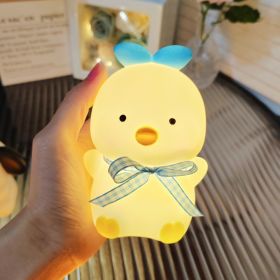 Cartoon Luminous Night Market Stall Led Small Night Lamp Christmas Gift (Option: Meow Chicken Blue Large)