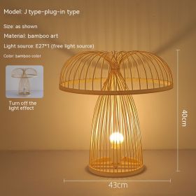 Japanese Atmosphere Retro Homestay Bedroom Bedside Lamp (Option: Without E27 Light Source-Without Bulb-J)