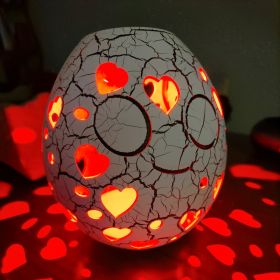 Cracked Led Goose Egg Lamp Charging Rgb Tumbler (Option: USB Charging Three Colors-Heart bicolor)