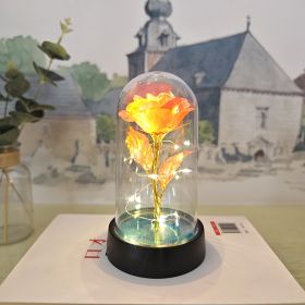 Glass Cover Small Night Lamp (Option: Orange Warm Lights)