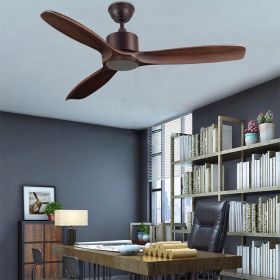 Black Industrial Lightless Living Room, Dining Room, Minimalist Retro Wood Remote Control Electric Fan Light (Option: C)