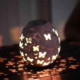 Cracked Led Goose Egg Lamp Charging Rgb Tumbler (Option: USB Charging Three Colors-Butterfly bicolor)