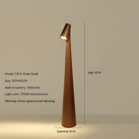 Table Lamp Bedroom Bedside Lamp Creative Living Room Study Lamp Top Touch Dimming Atmosphere Desktop Decoration Lamp (Option: Khaki-Small-1800MA)