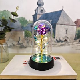 Glass Cover Small Night Lamp (Option: Purple Warm Lights)