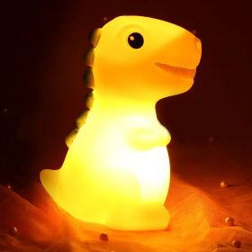 Luminous Toys, Children's Room LED Lights, Bedside Lamp Decorations, Enamel New Creative Gifts (Option: Dinosaur yellow)