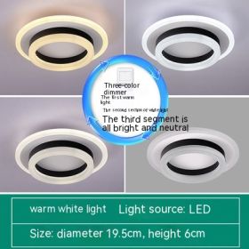 Simple LED Corridor Aisle Hallway Living Room Entrance Balcony Ceiling Light (Option: Black Round-White Light)