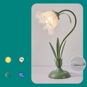 Bedside Flower Minimalist Creative Lily Of The Valley Flower Desk Lamp (Option: Green-Spectral eye protection-220V US)