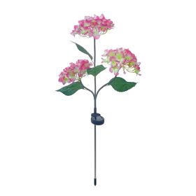 Outdoor Courtyard Decoration LED Simulation Festive Lantern (Option: 3 Head Hydrangea Pink-1 Piece)