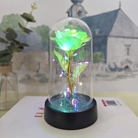 Glass Cover Small Night Lamp (Option: Emerald Green Colored Lights)